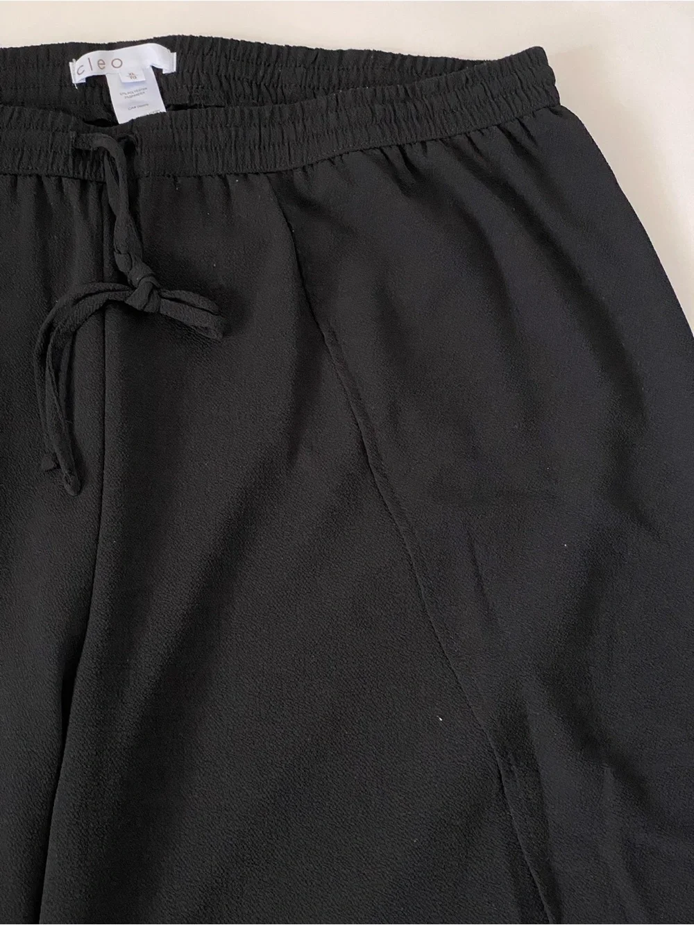 Cleo Black Elastic Waist Tulip Pants Size XL - Picture 3 of 12